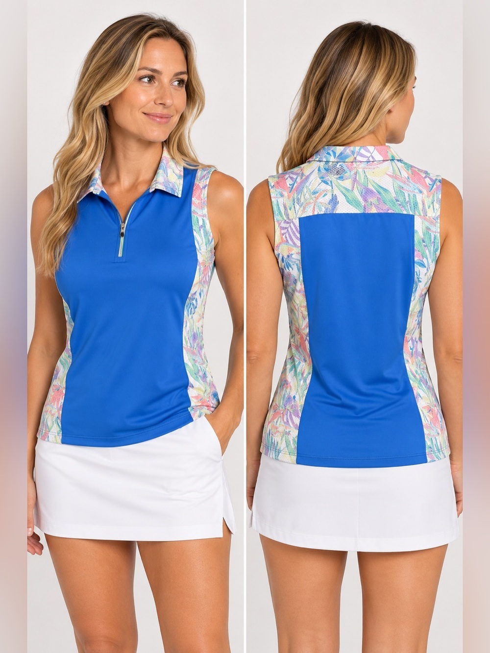 NWT Antigua Atlantis Desert Dry Sleeveless Golf Polo Medium